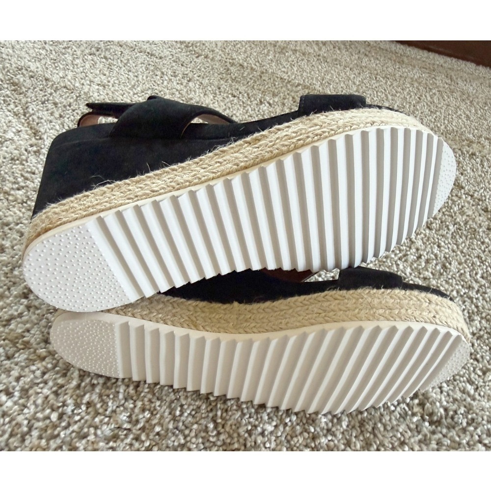 Caslon Jillien Black Suede Espadrille Wedge Sandals Womens Size 6 NEW Vacation - Picture 4 of 6